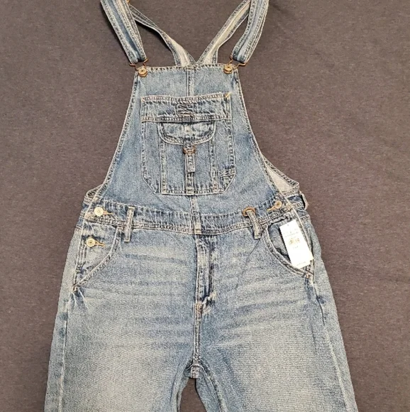 American Eagle Outfitters- Tomgirl Overall (Blue Denim Overalls) - Picture 2 of 5